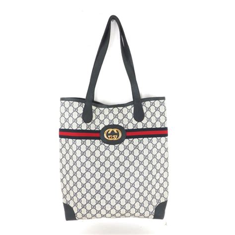 vintage gucci tote bag blue.